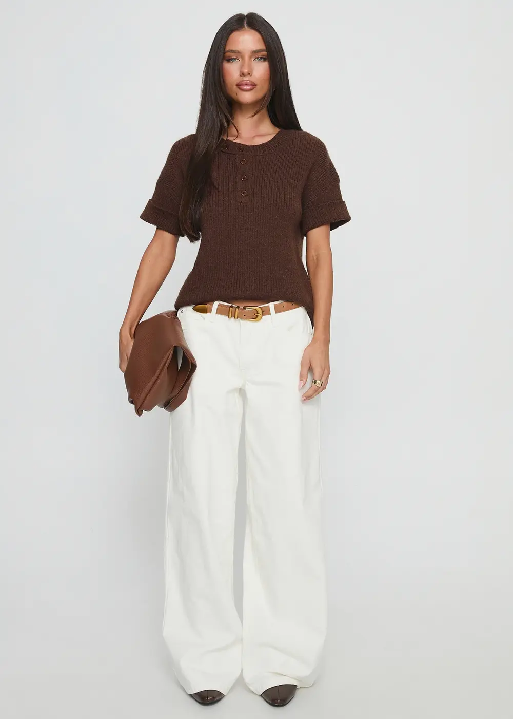 Ramos Low Rise Wide Leg Jeans White