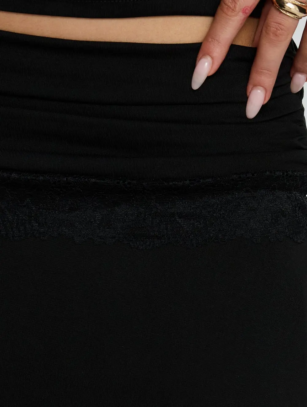 Amia Lace Mini Skirt Black