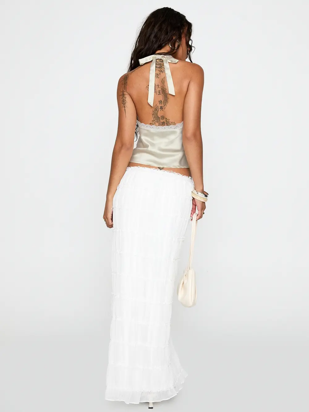 Estefania Maxi Skirt White