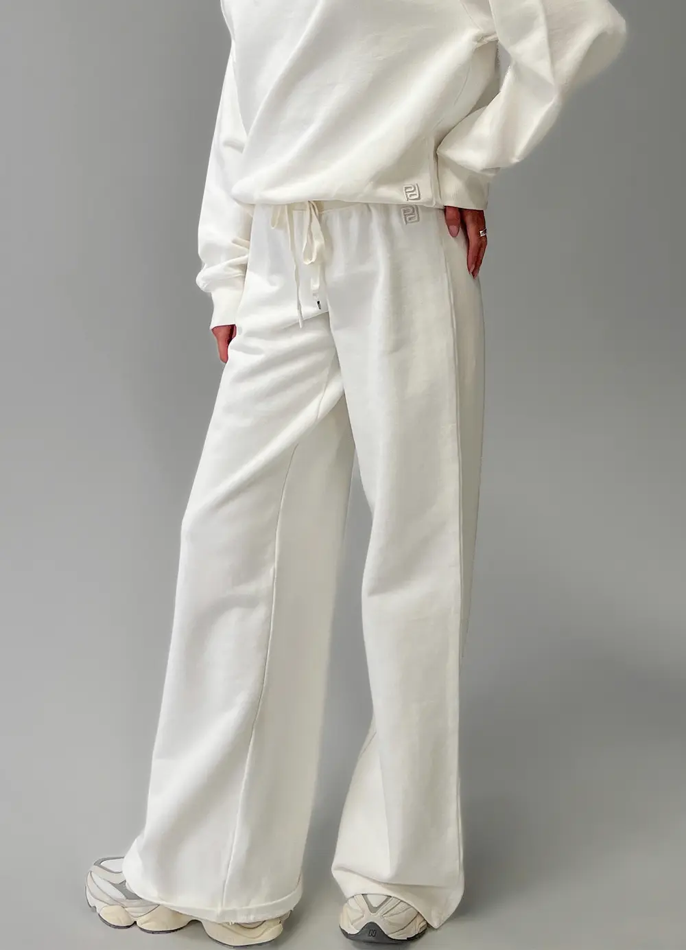 Dodie Wide Leg Pants Washed White