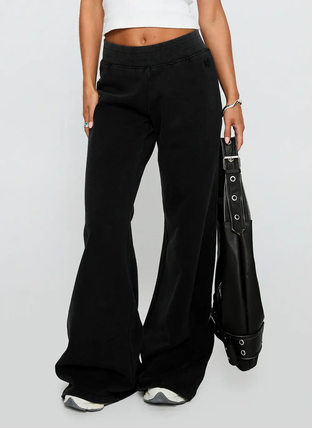 Summits Flared Track Pants Washed Black