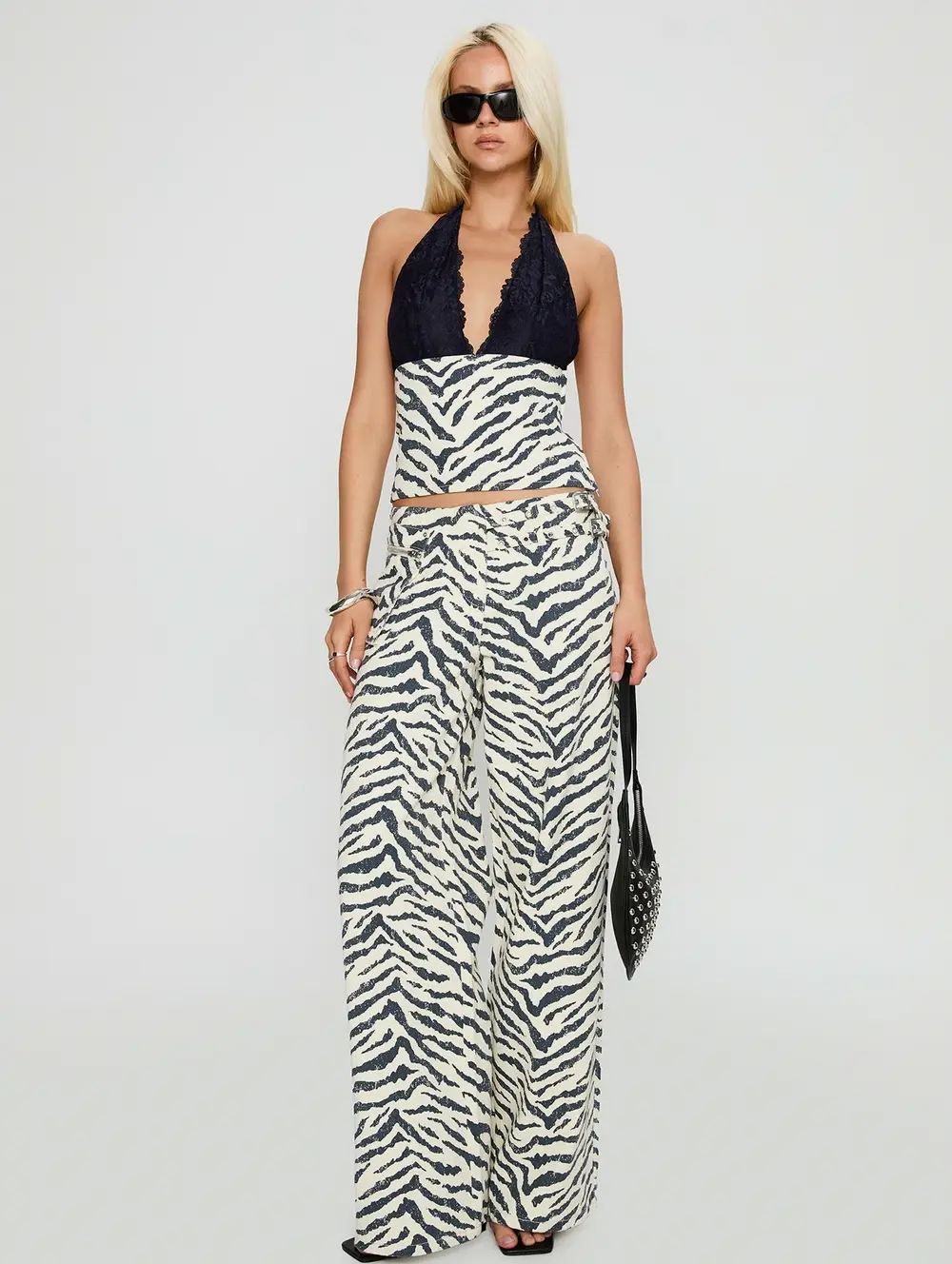 Paltrow Mid Rise Wide Leg Cargo Jeans Zebra
