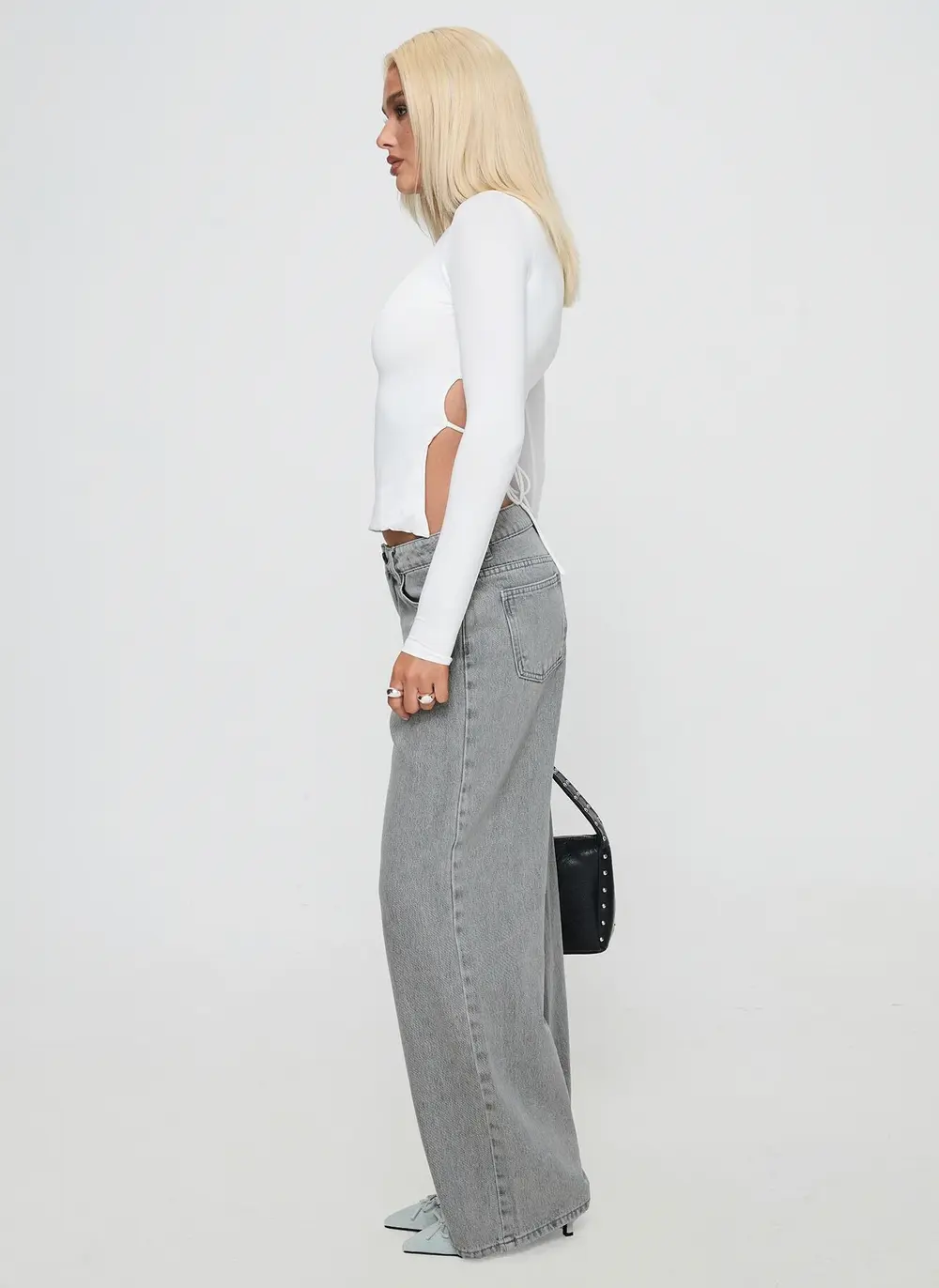 Ellanor Low Rise Straight Leg Jeans Washed Grey Petite