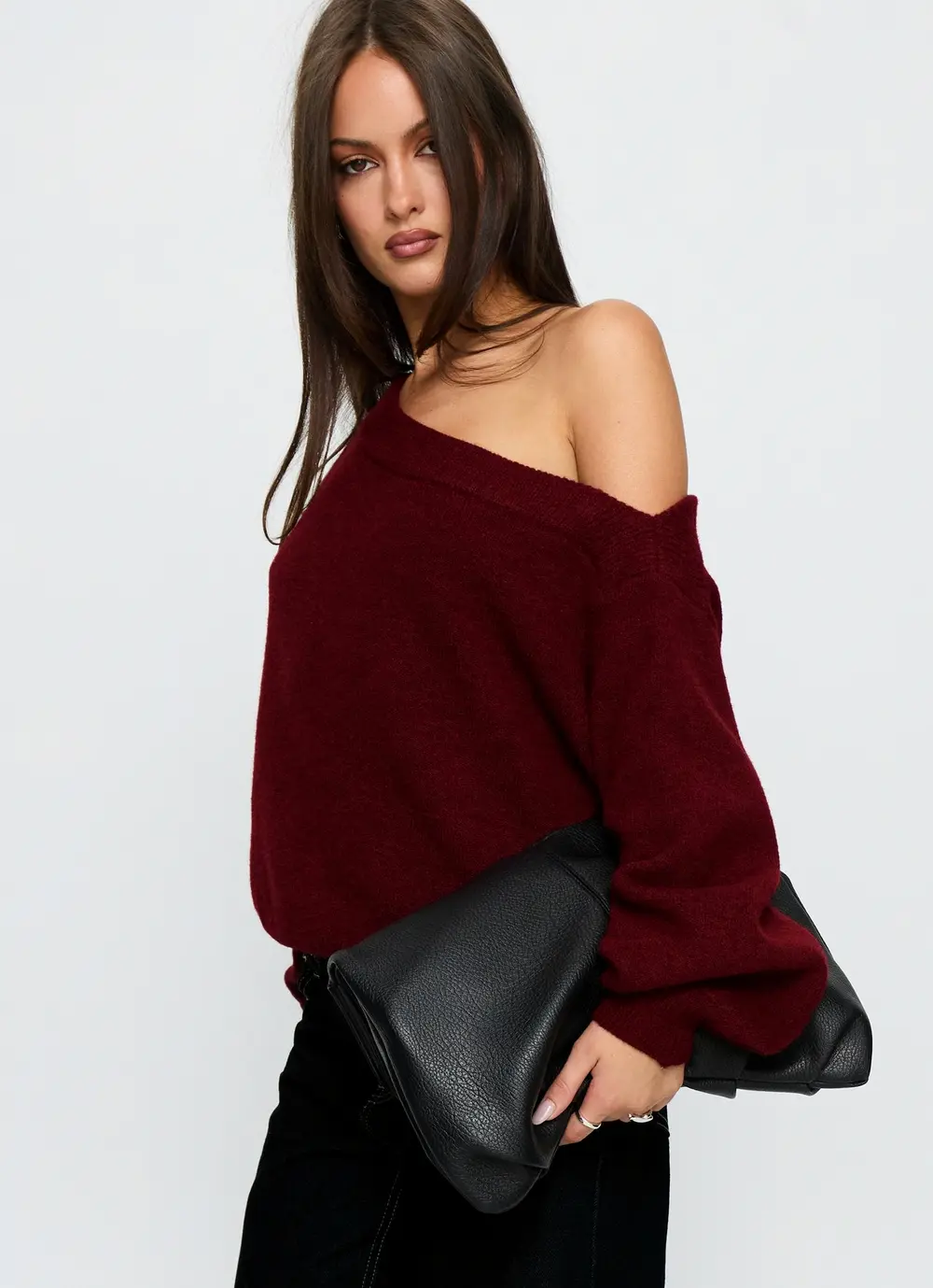 Noble Off The Shoulder Sweater Red