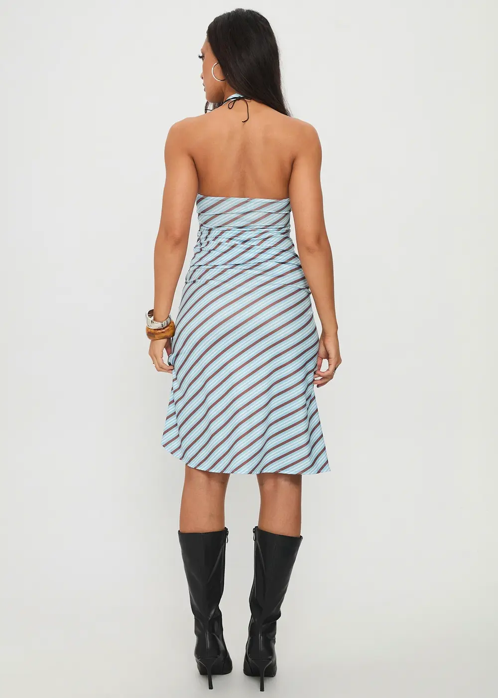 Esmeray Midi Skirt Blue Stripe