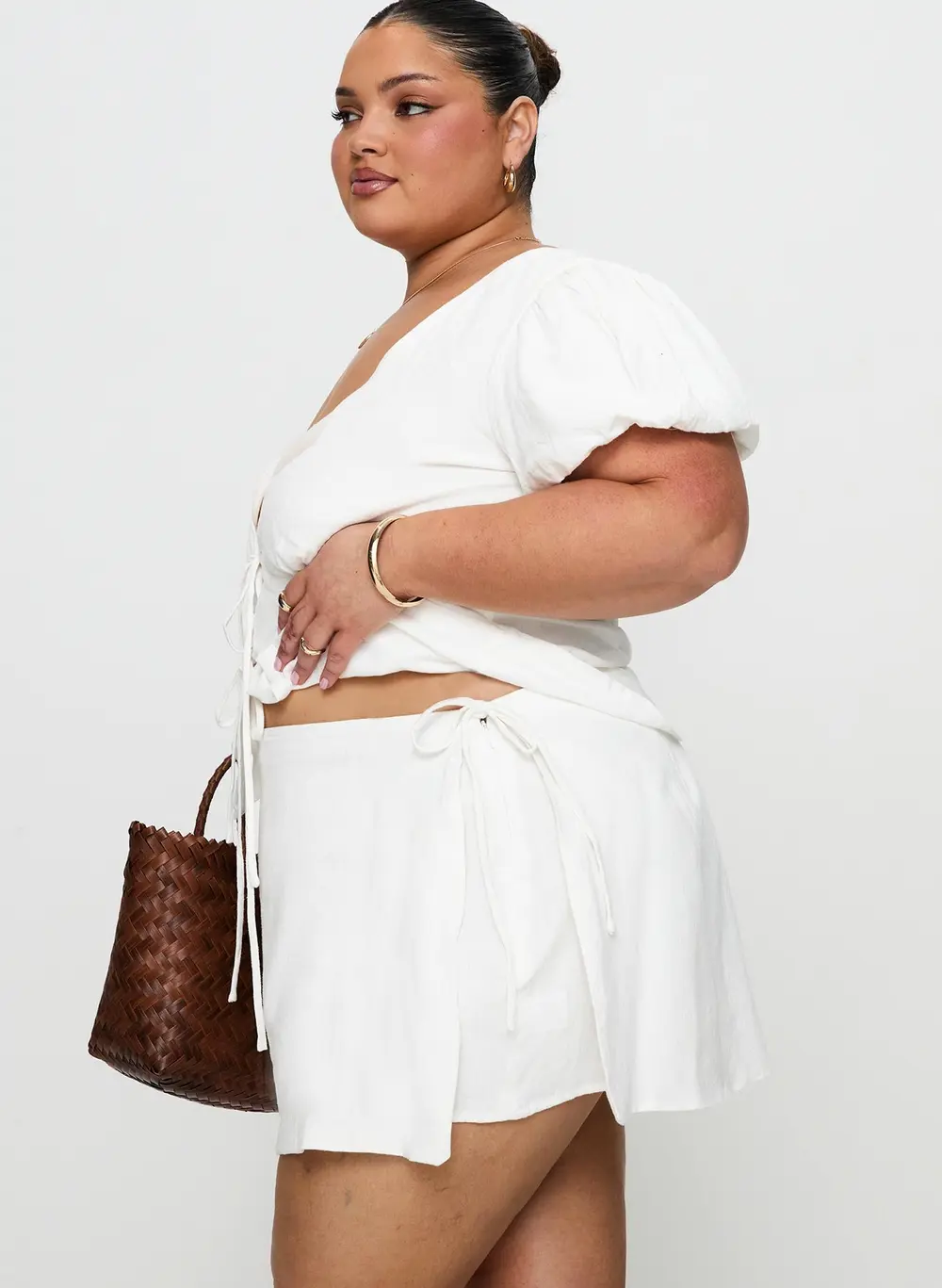 Gulliver Tie Side Mini Skort White Curve