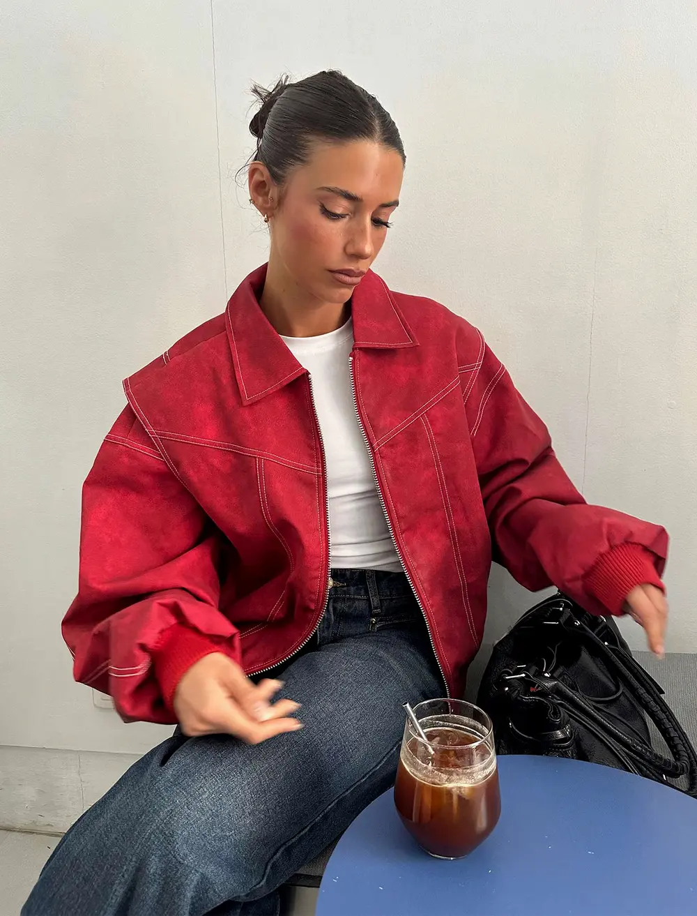 Vista Bomber Jacket Crimson