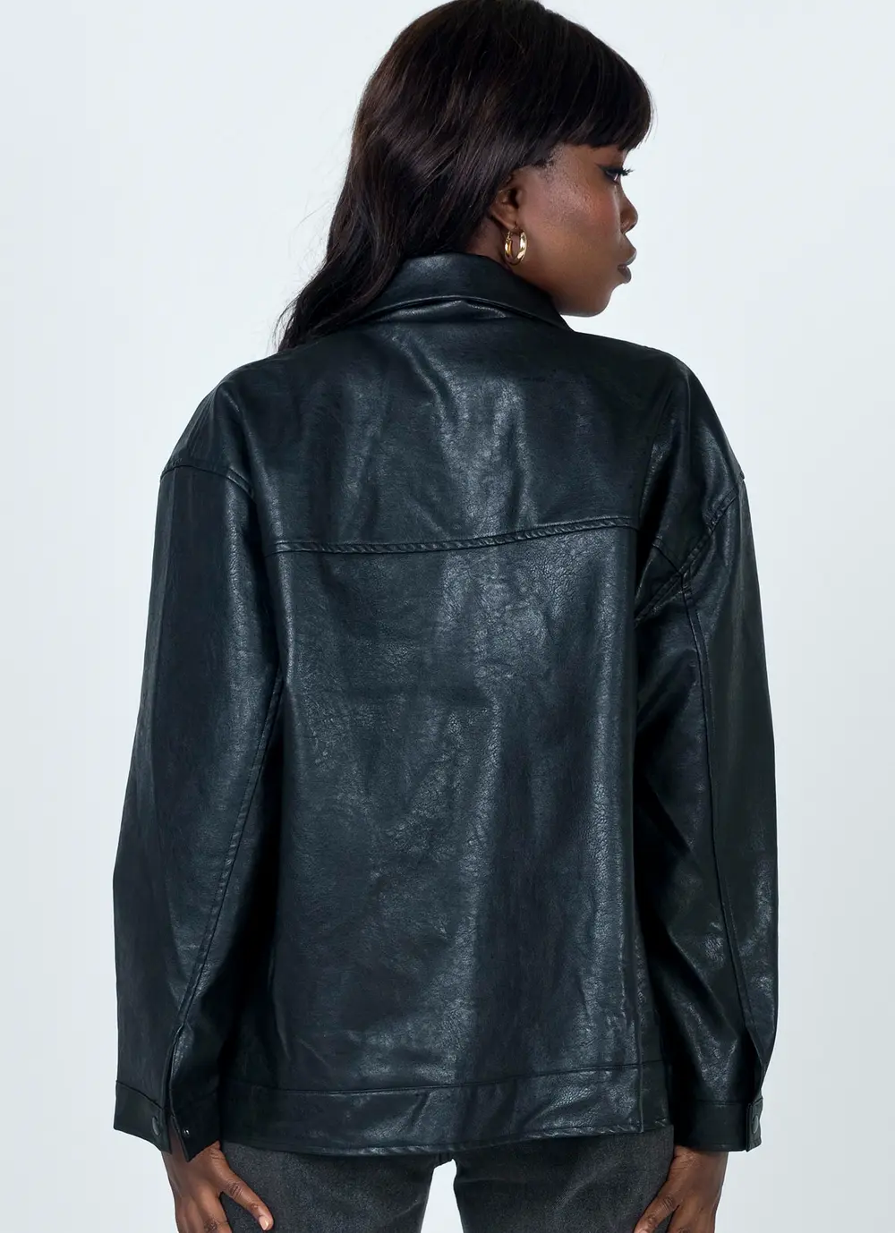 Callie Faux Leather Jacket Black