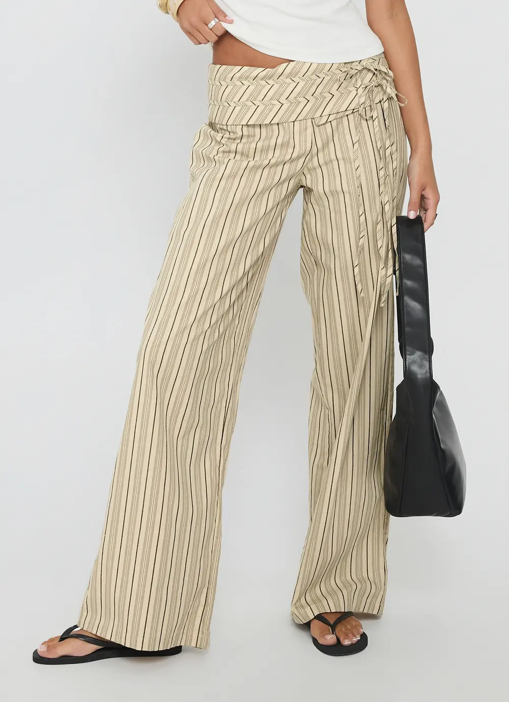 Seneca Wrap Pant Beige Stripe