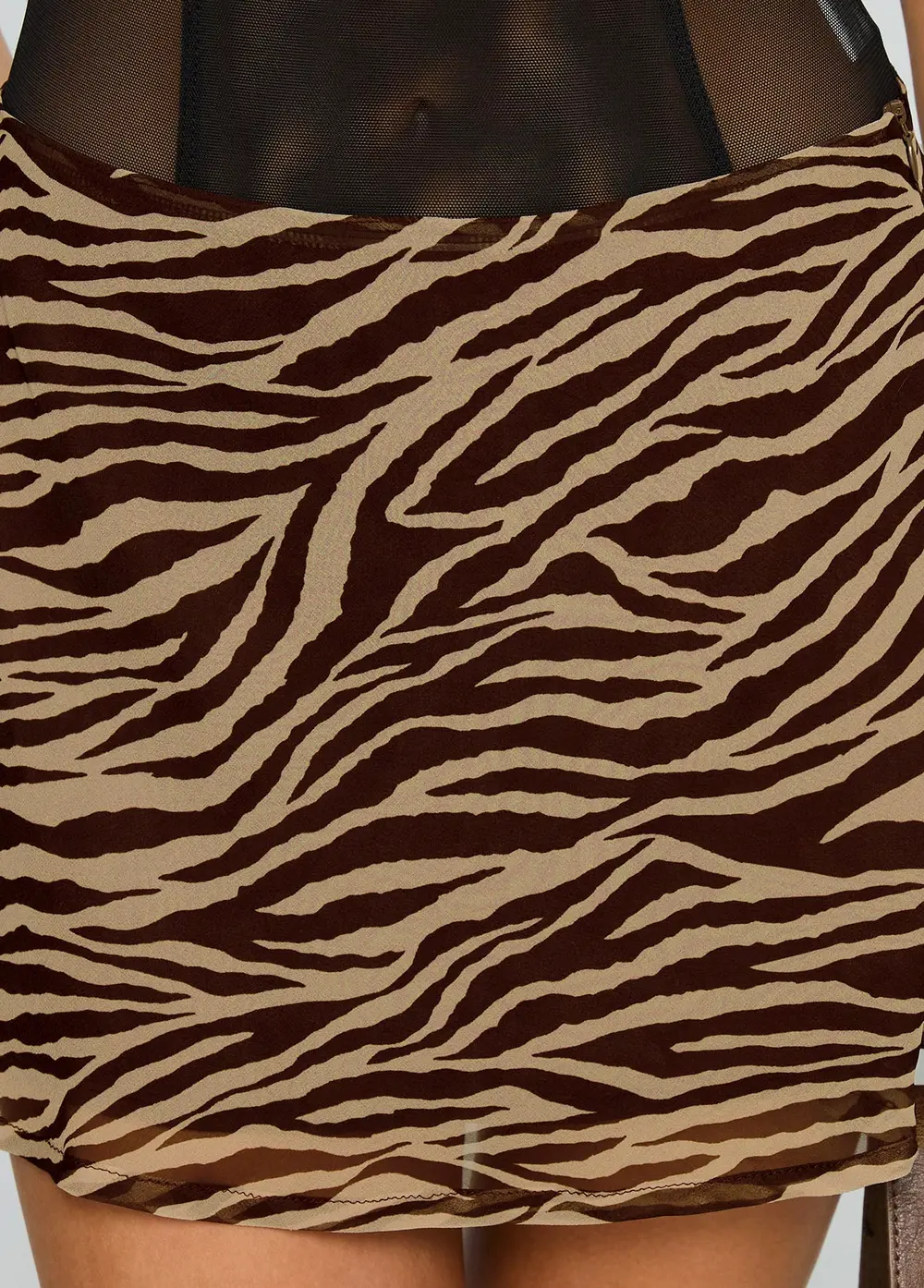 Feed The Soul Mini Skirt Brown / Zebra