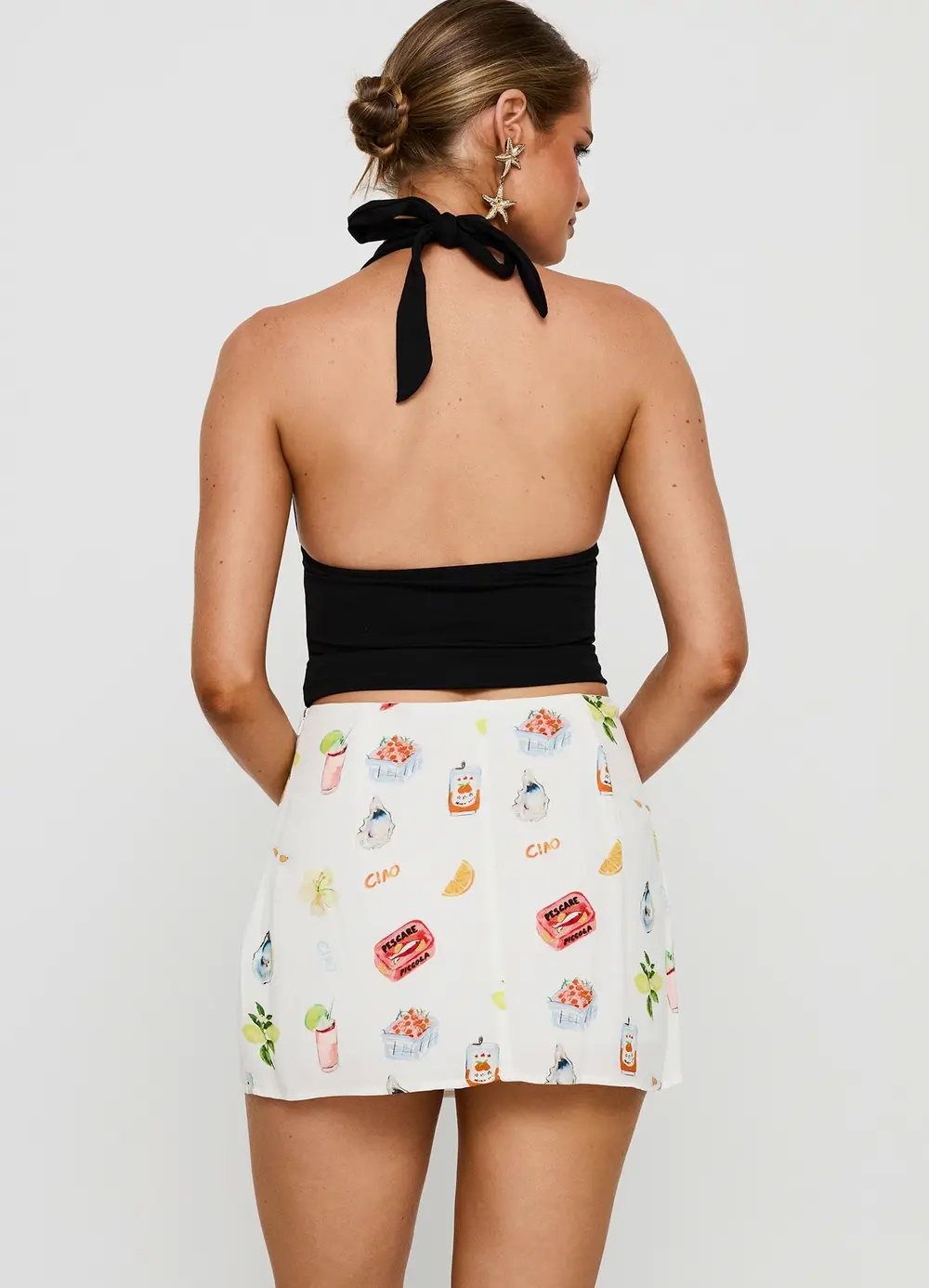 Caraliia Mini Skirt White / Multi