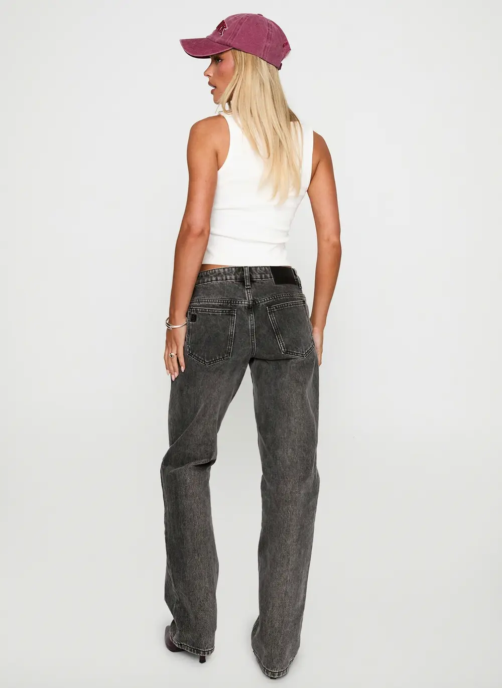 Better Half Low Rise Straight Leg Jeans Charcoal