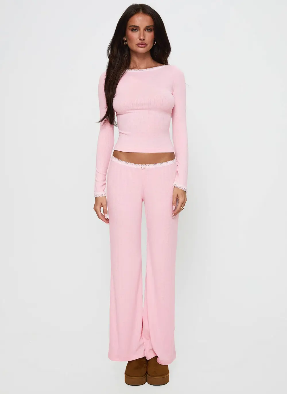 Whimsie Long Sleeve Sleep Top Pink