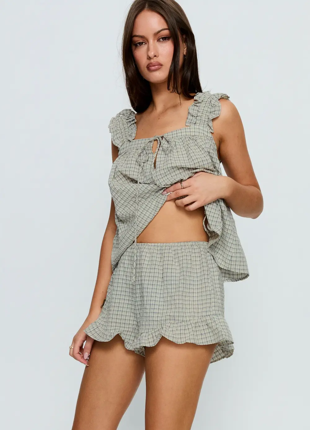 Santabelle Frill Shorts Check