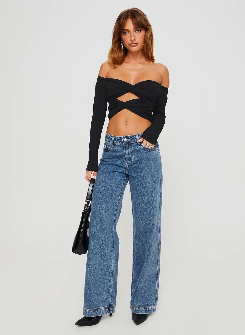 Jankins Low Rise Straight Leg Jeans Mid Wash