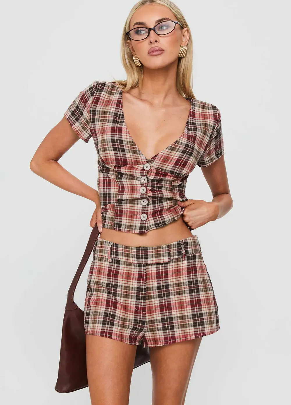 Odera Short Red Check