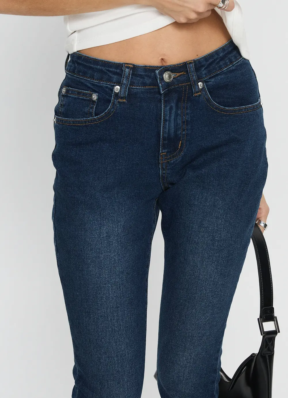 Illyssa Mid Rise Skinny Jeans Mid Blue Wash