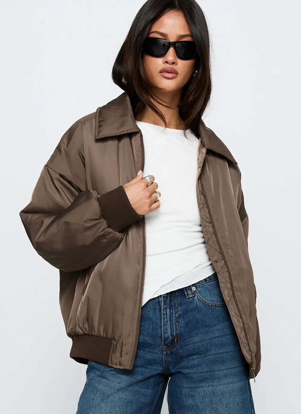 Say Less Bomber Jacket Dark Brown
