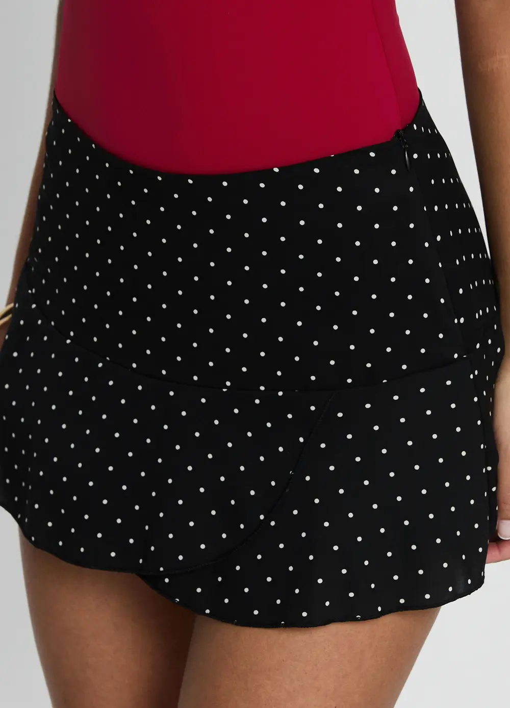 Sonsie Mini Skirt Black / White Polka