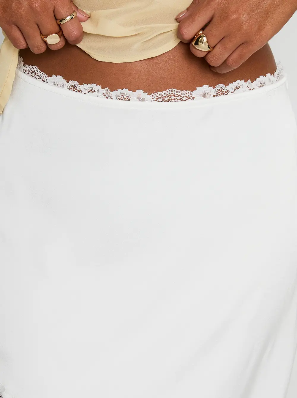 Castelli Lace Maxi Skirt White