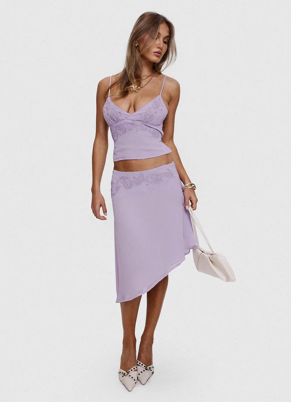 Pappilion Asymmetrical Skirt Lilac