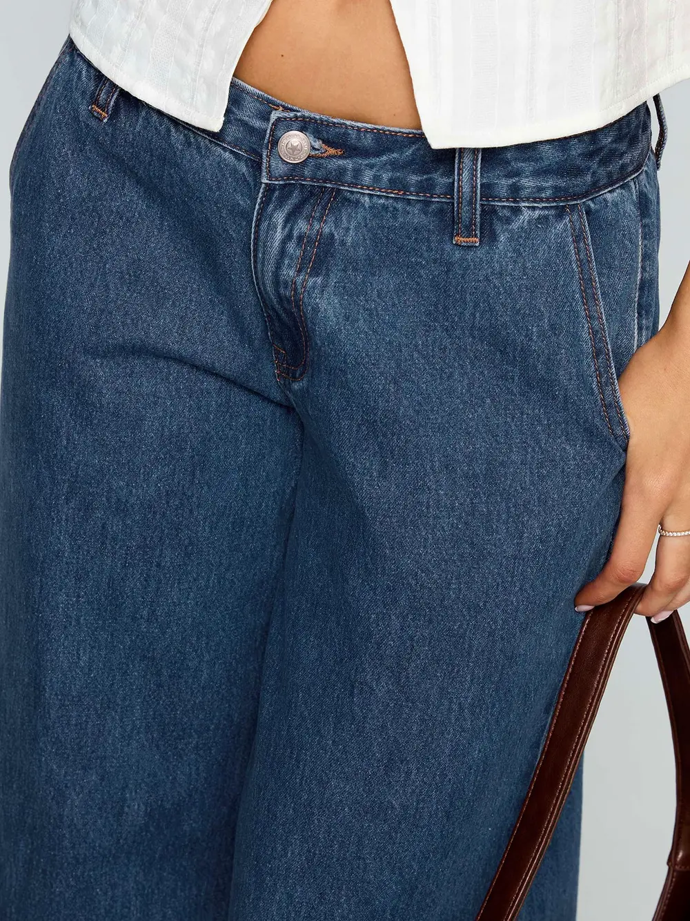Hyde Low Rise Wide Leg Jeans Mid Blue