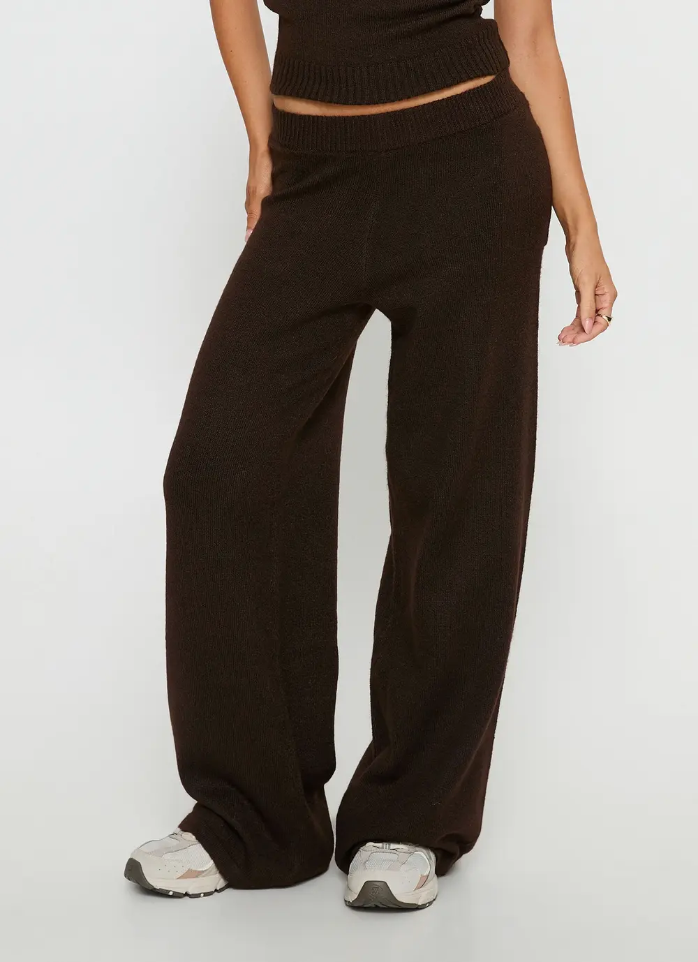 Bekki Wide Leg Knit Pant Brown