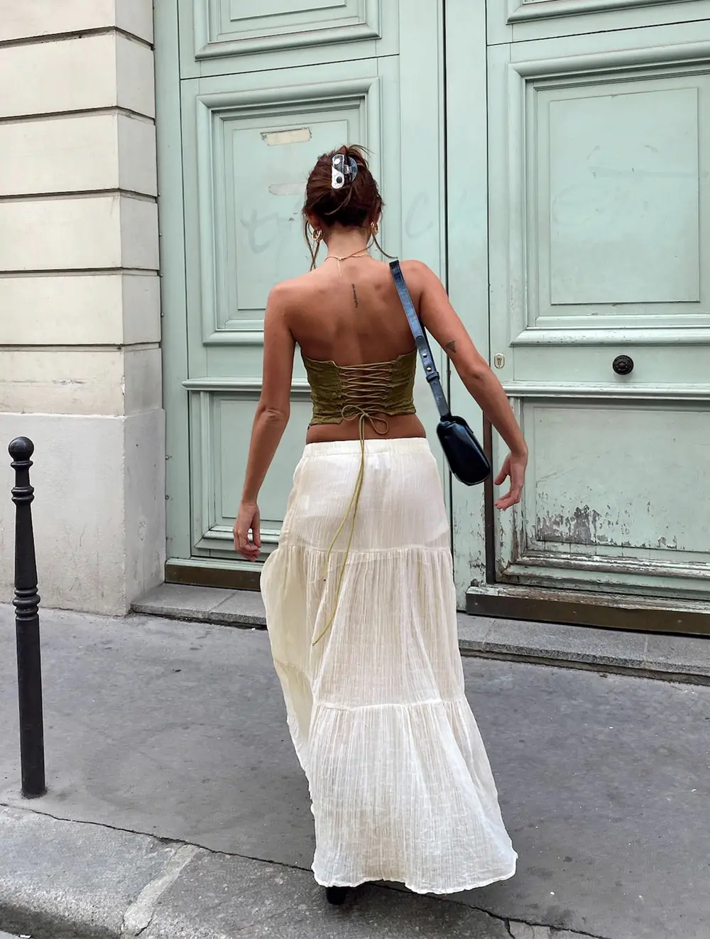 Gilchrist Low Rise Maxi Skirt Ivory Low impact