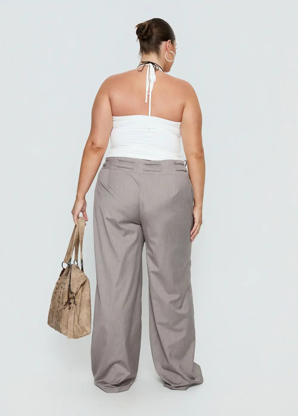 Just Have Fun Wide Leg Pant Grey Curve