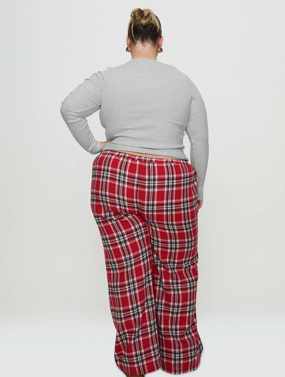 In The Morning Sleep Pant Red Check Curve
