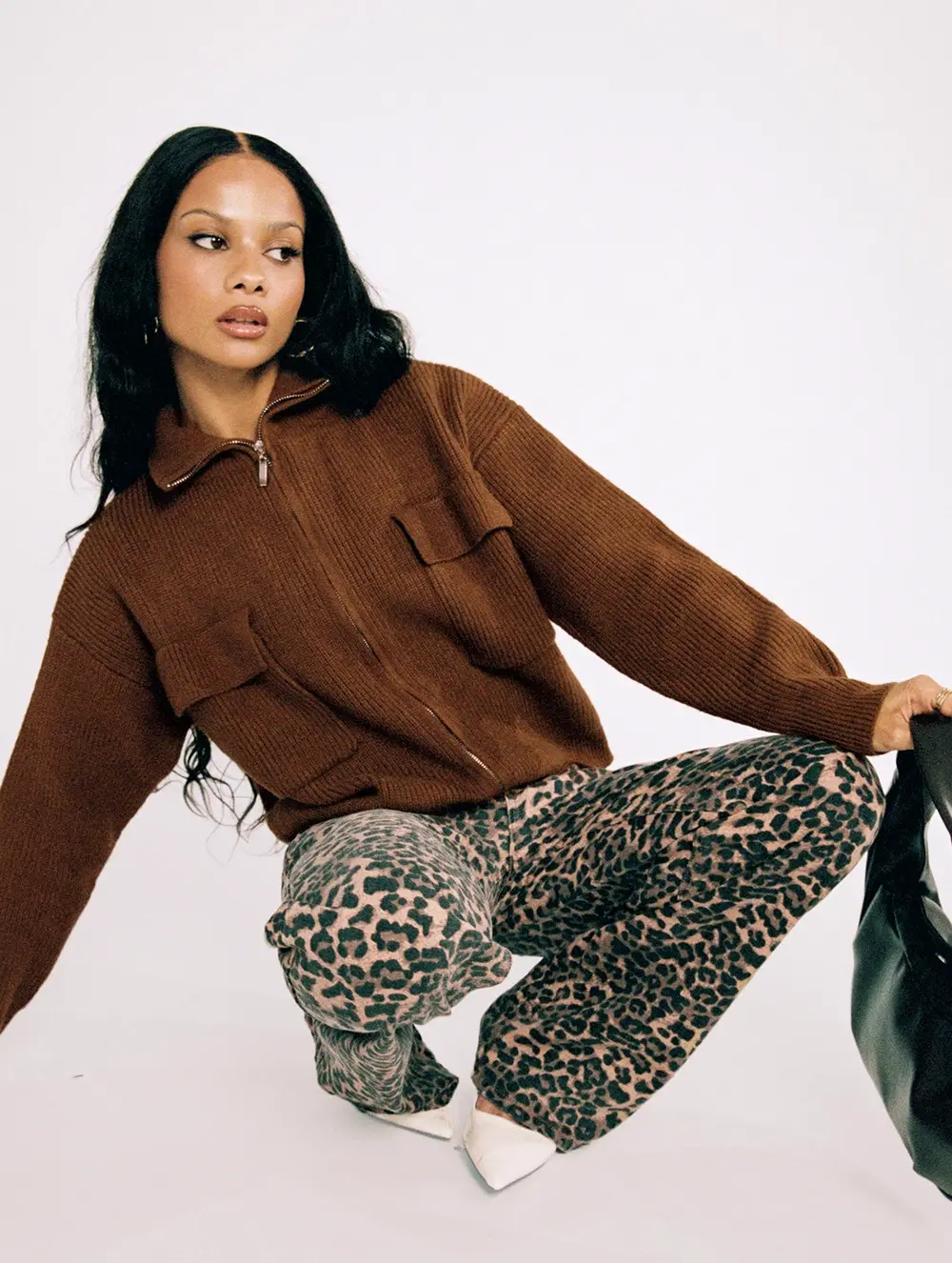 Top Model Low Rise Straight Leg Jeans Leopard