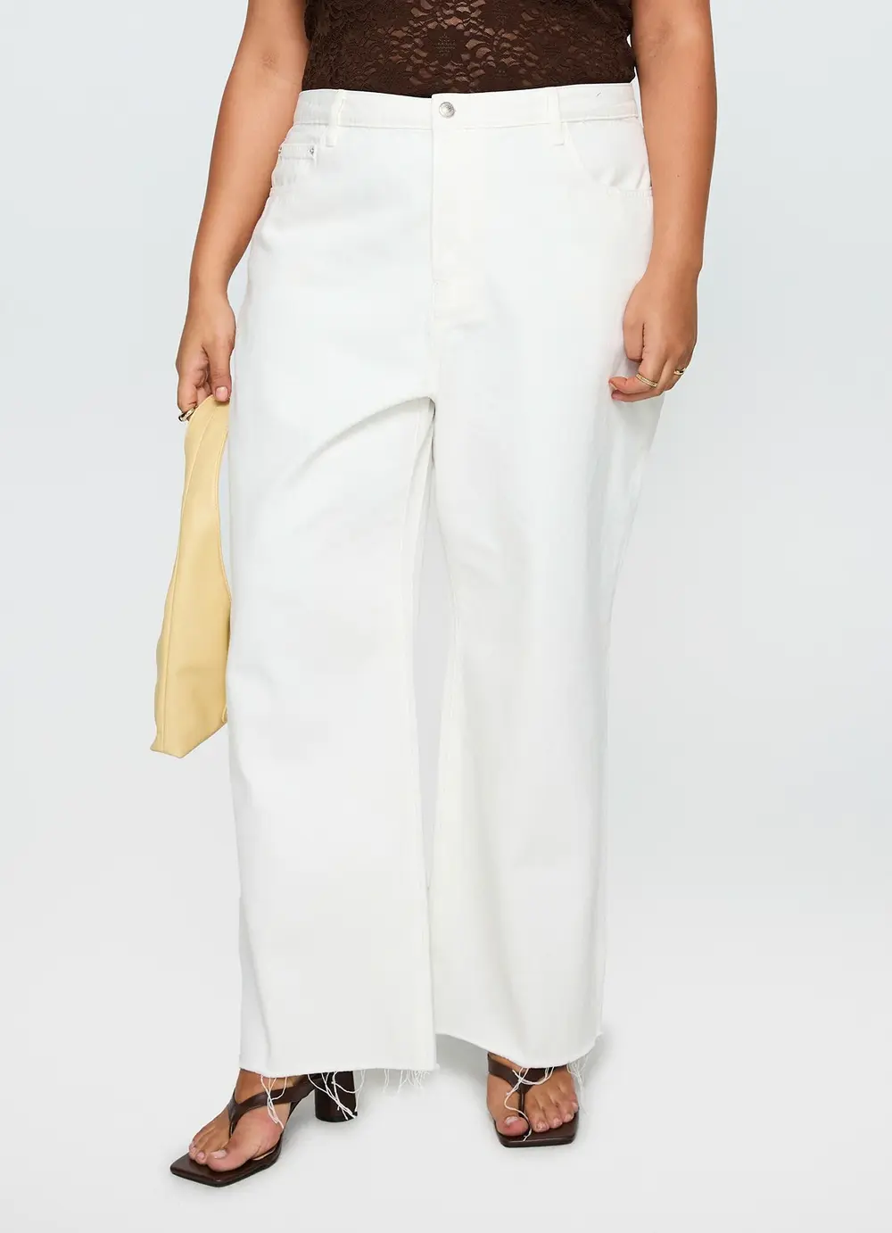 Fawcett High Rise Straight Leg Jeans White Curve