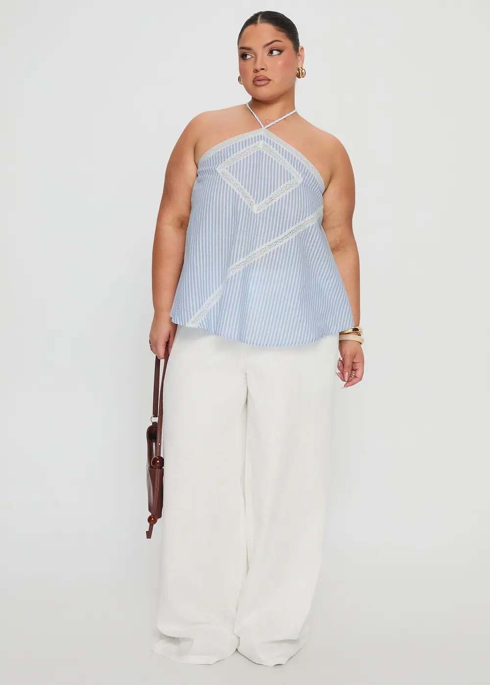 Pedra Wide Leg Pant White Curve
