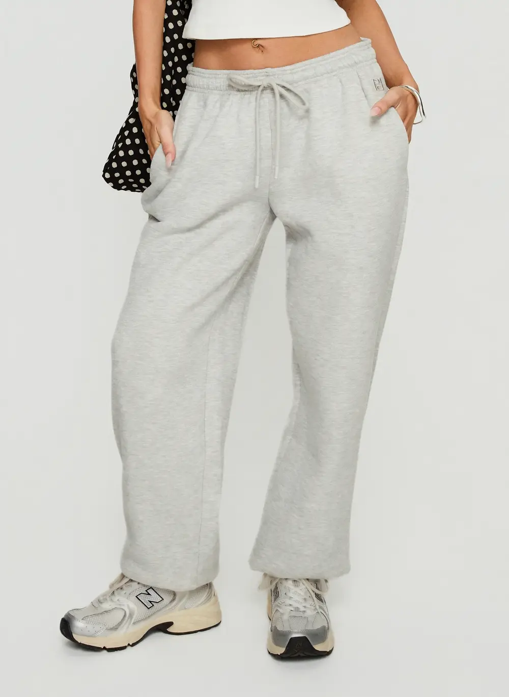 Caspa Dream Fleece Oversized Ankle Cuff Jogger Grey Marle