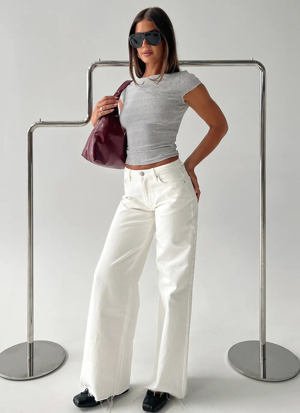 Darla Low Rise Straight Leg Jean White