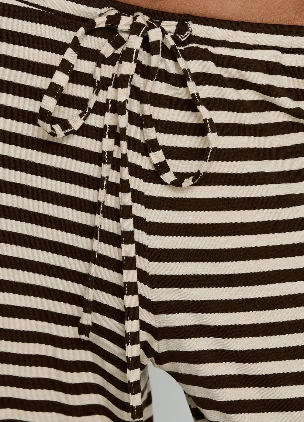 Gavrielle Jersey Wide Leg Pants Chocolate / Cream Stripe