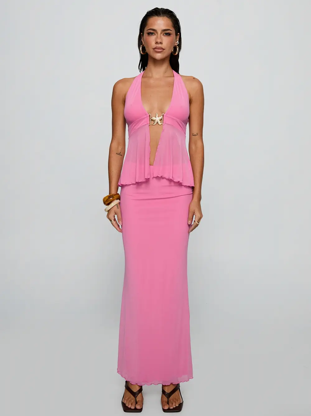 De Angelo Maxi Skirt Pink