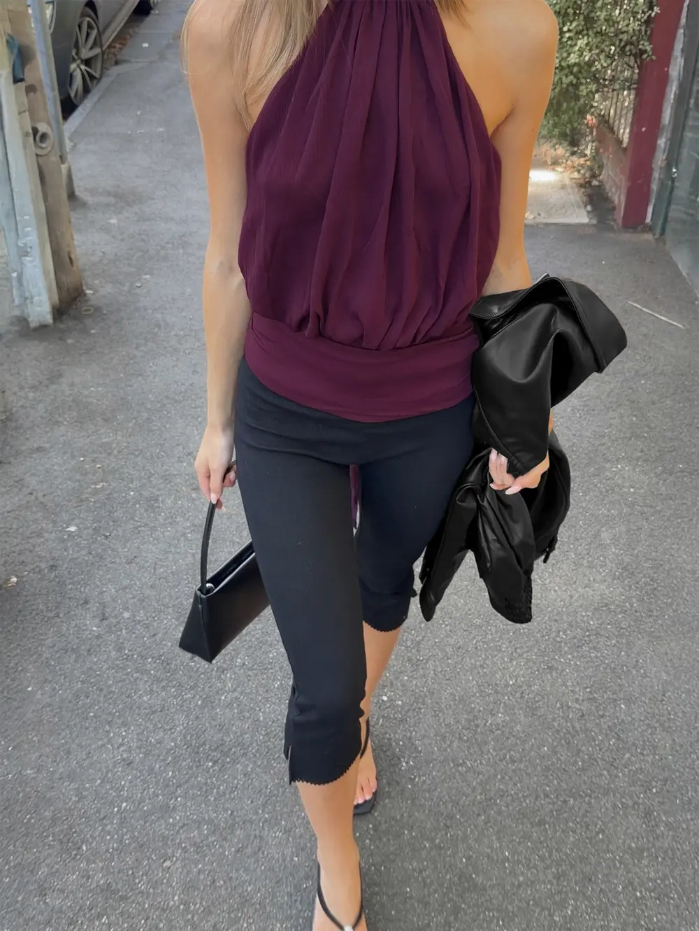 Baseline Rib Capri Pants Black