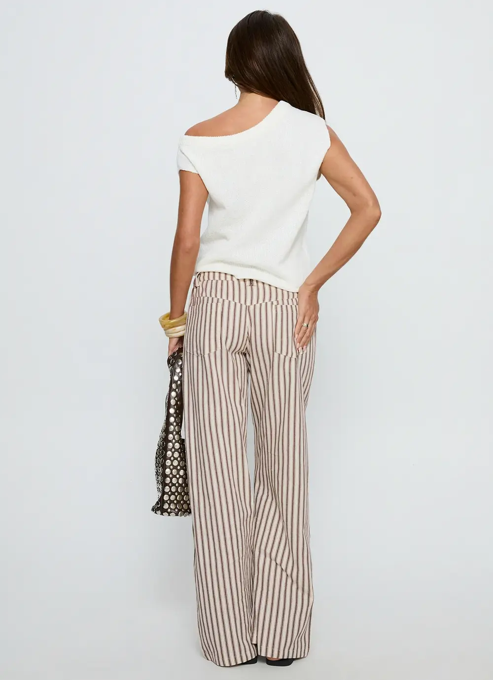 Vendi Low Rise Pant Brown Stripe