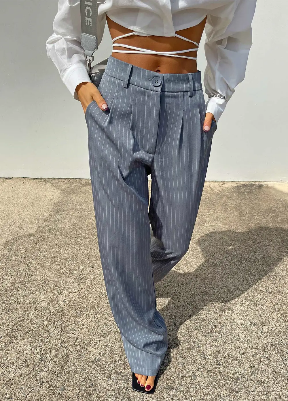 Archer Pants Pinstripe Grey
