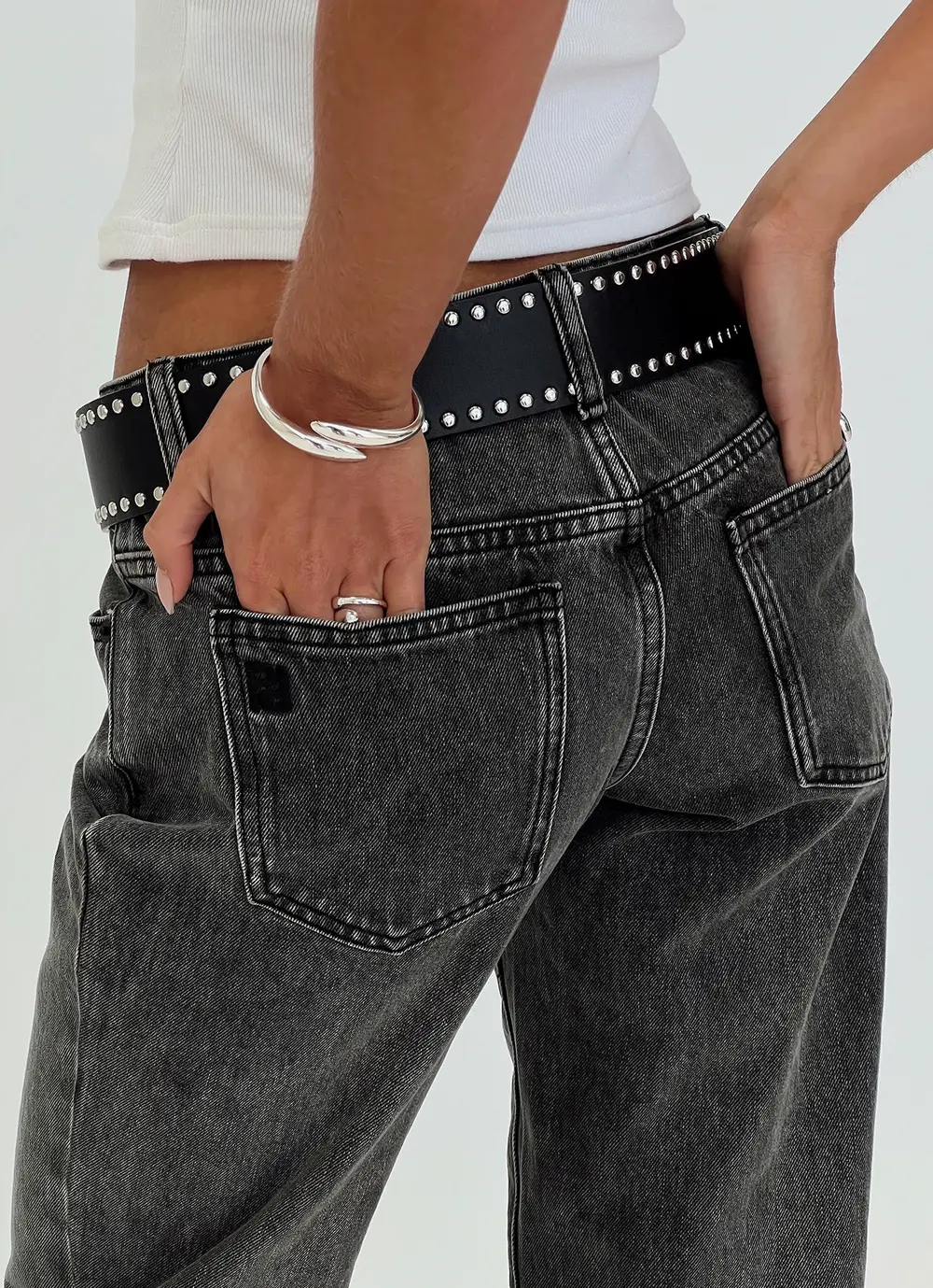 Better Half Low Rise Straight Leg Jeans Charcoal