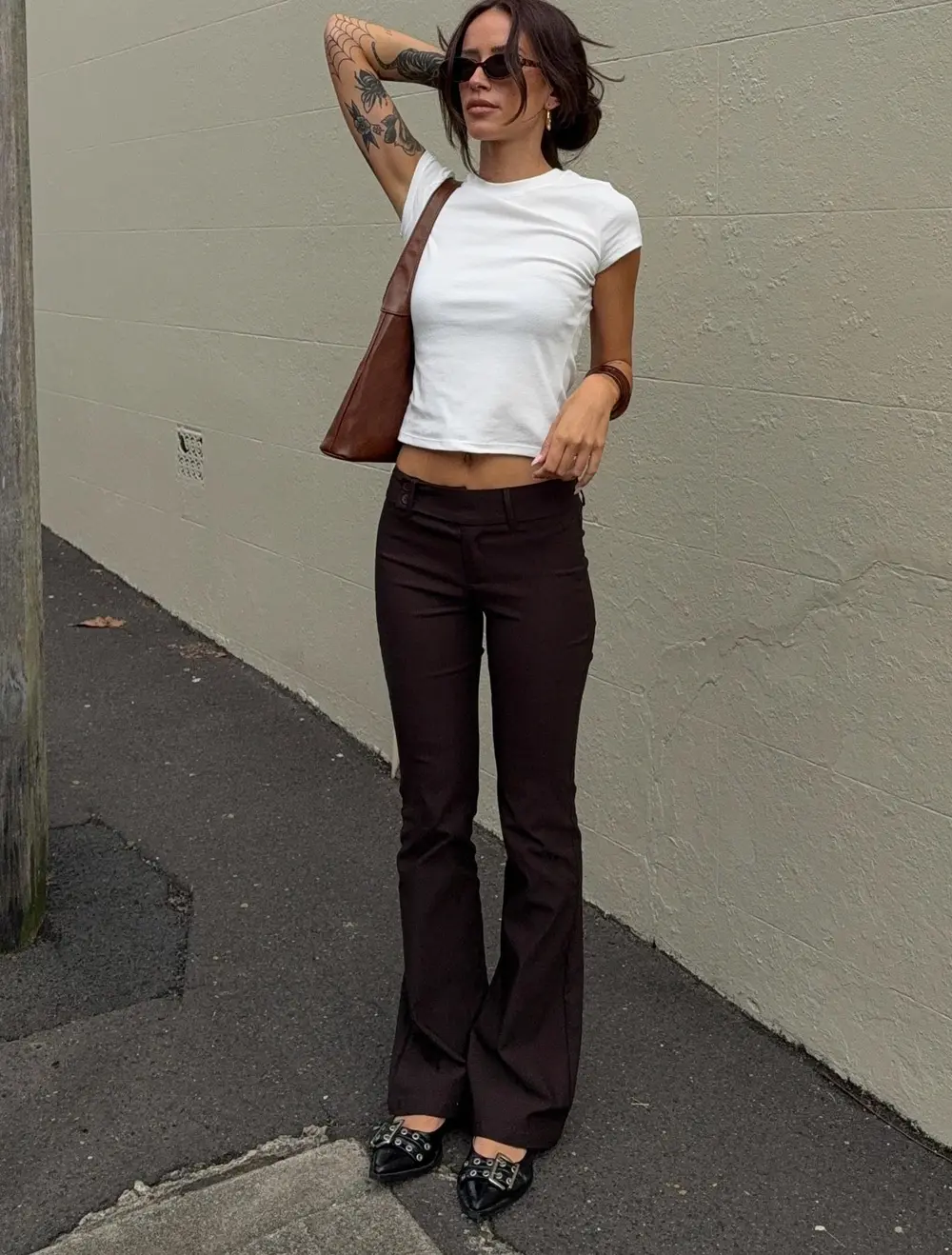 Kinkirk Flared Pants Chocolate Petite