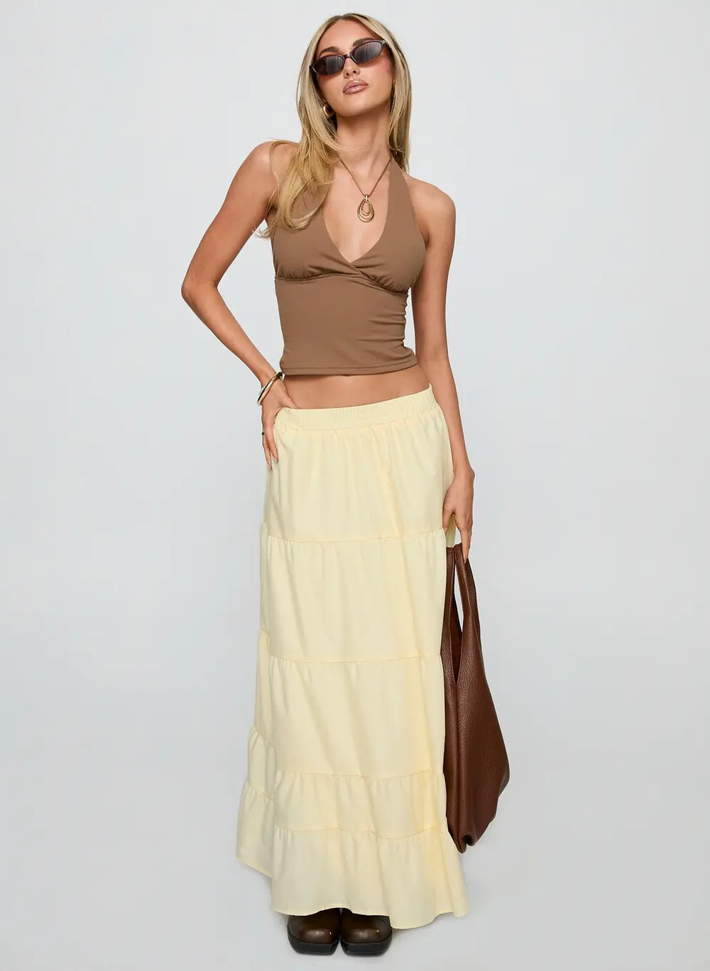 Garden Party Maxi Skirt Lemon