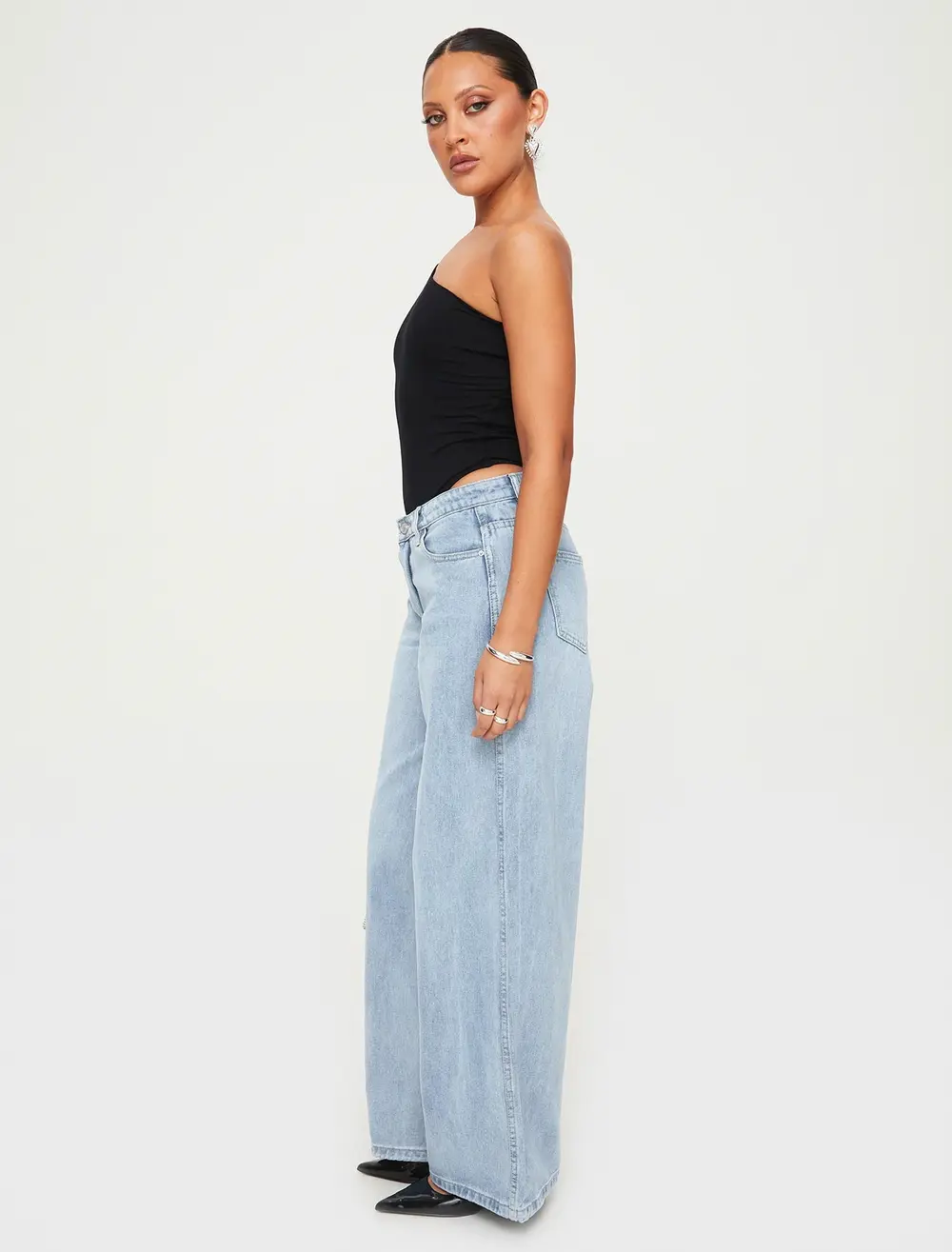 Ramos Low Rise Denim Jeans Light Wash