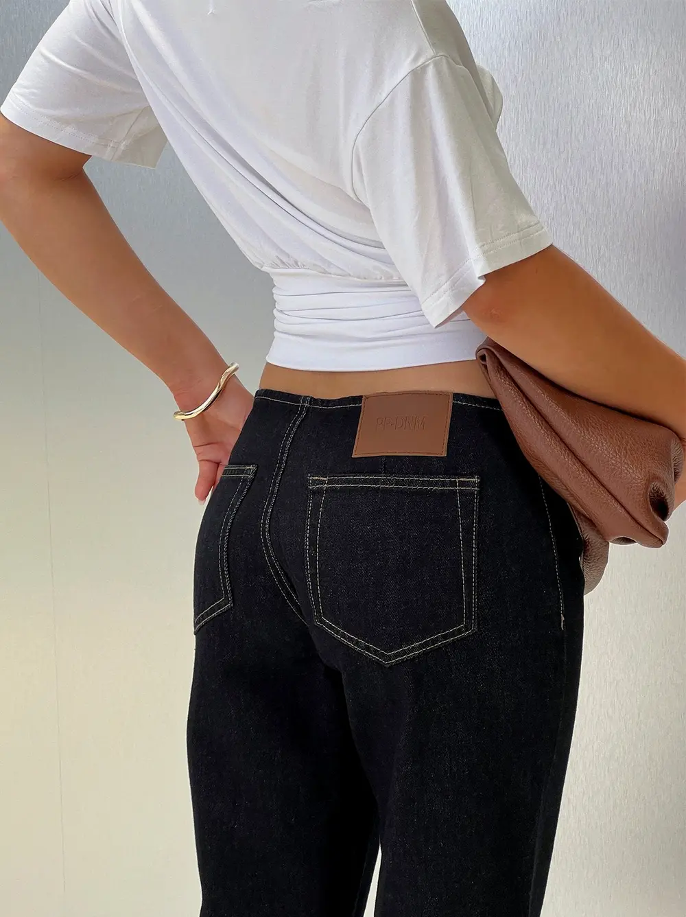 Buenos No Waist Low Rise Straight Leg Jeans Raw Denim