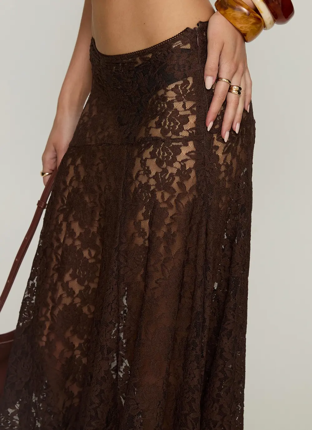 Tidal Midi Skirt Chocolate