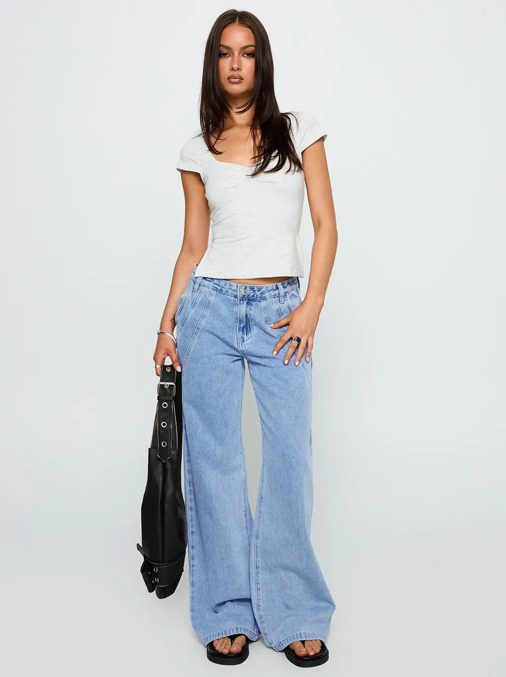 Reaper Mid Rise Baggy Jeans Light Blue Wash