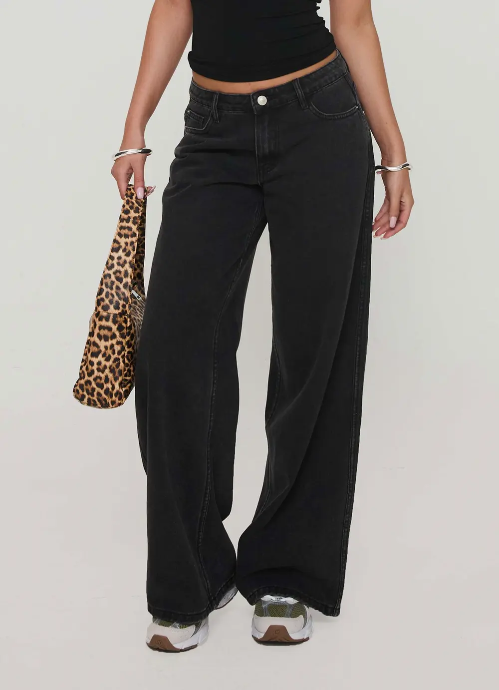 Ramos Low Rise Denim Jeans Washed Black