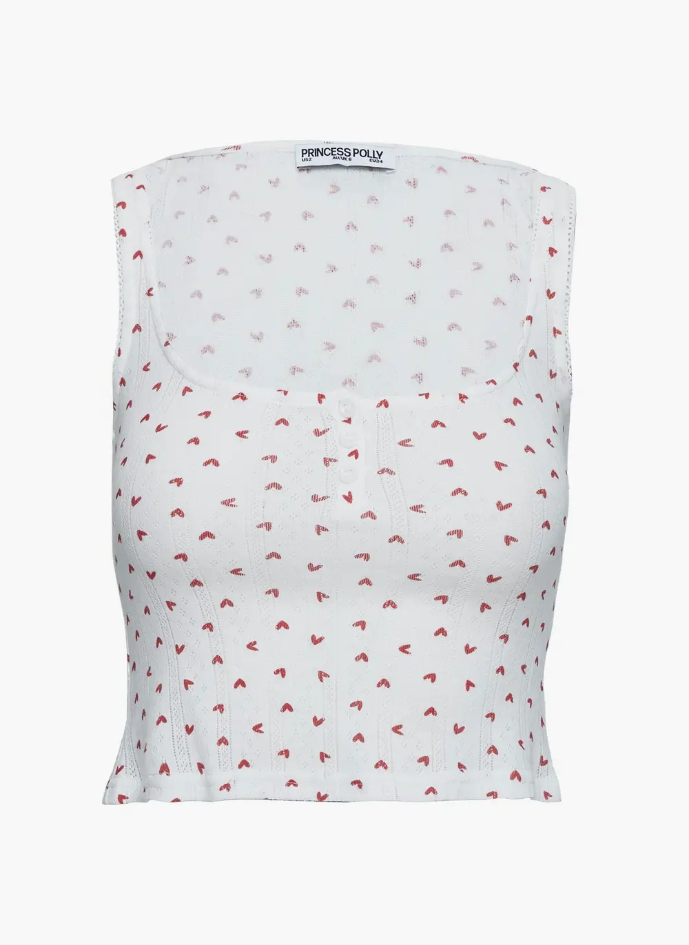 Sleepytea Pointelle Sleep Tank Top White / Red