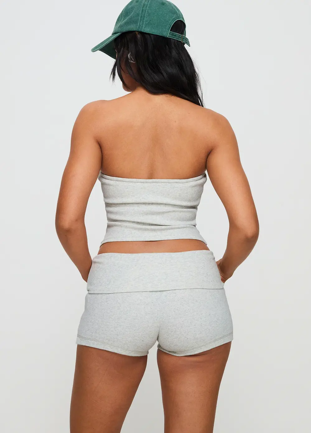 Baseline Low Rise Rib Shorts Grey Marle
